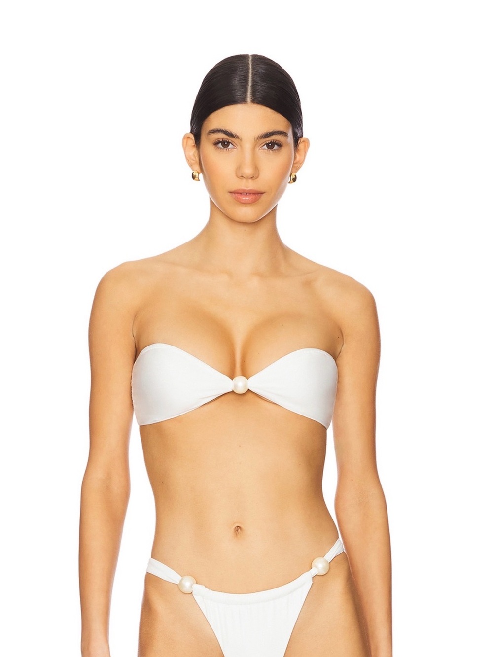 Tularosa White Pearl Bandeau Bikini Top NWT